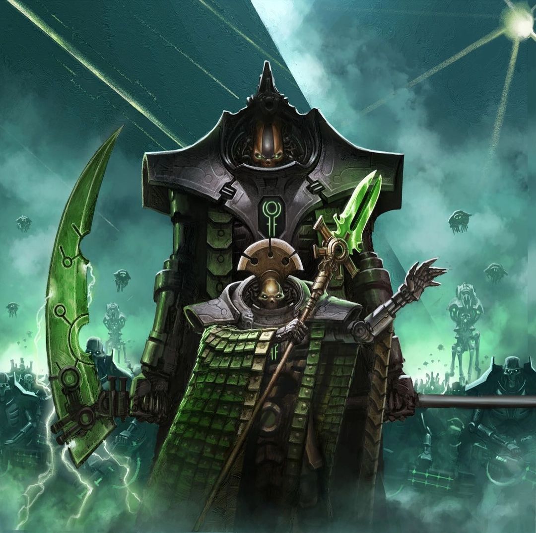 Zahndrekh is a  Necron Overlord and Nemesor of the Sautekh Dynasty who was once counted  amongst the greatest generals of the lost Necrontyr empire.