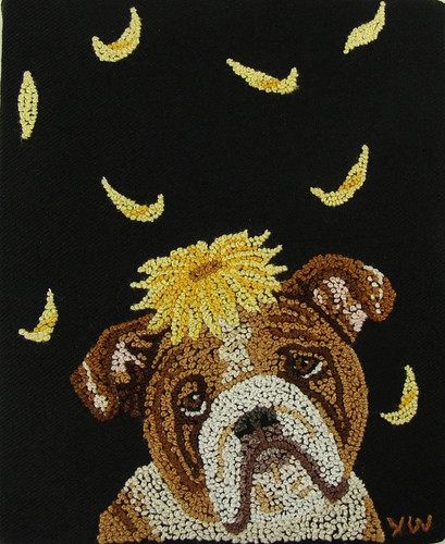 Have you met 'ROCKY'?? This sweet little 4'x5' dog is hand embroidered by Yoko White and he is looking for a new best friend! Could that be you?
#localart #artgallery #artcollector #cuteart #halifaxart #halifaxns #canadianart #embroidery #frenchknots #dogart #doglife