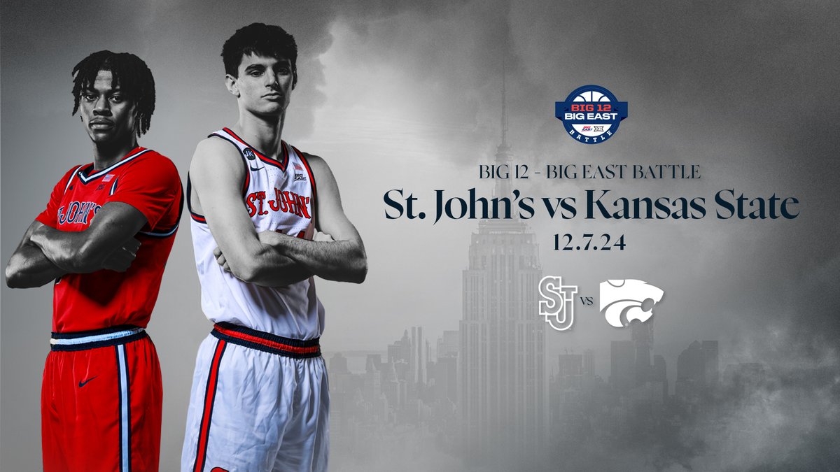 Dec. 7, 2024 → St. John's is set to host Kansas State in the Big 12 - BIG EAST Battle ‼️ 🗞️: bit.ly/49Uj4qg
