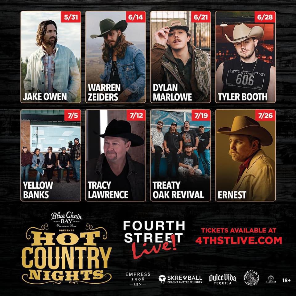 Mark your calendars! Hot Country Nights presented by Blue Chair Bay Rum is BACK, and the lineup is finally here! Tickets go on sale 4/26 at 10 am EST, so make sure to get ‘em while they’re hot🔥 More info-> hive.co/l/hotcountryni… #hcnlou #hcn24 #louisvilleky #hotcountrynights