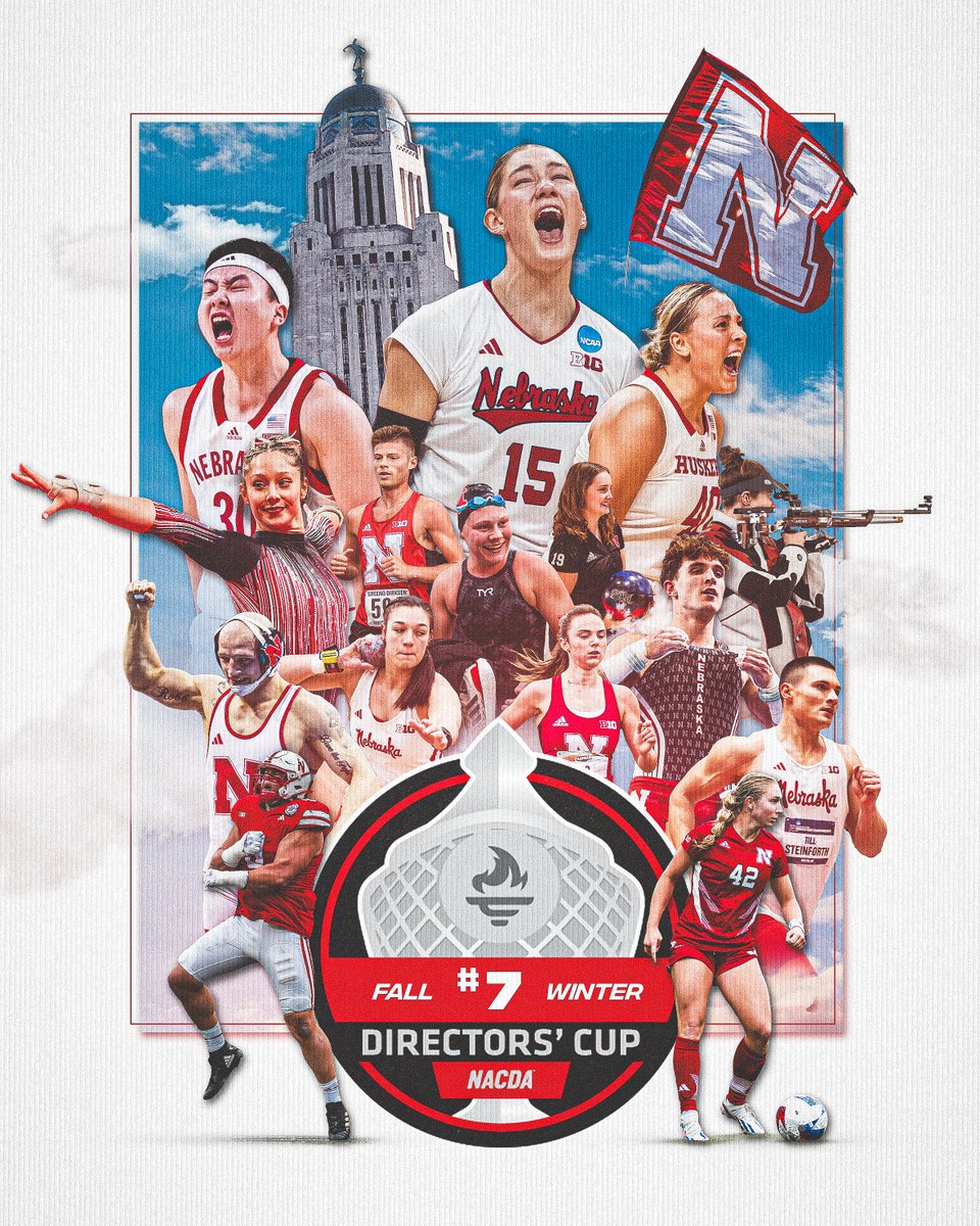 Directors' Cup standings just dropped for fall + winter sports & your Huskers have come in at #️⃣7️⃣ in the nation! #GBR