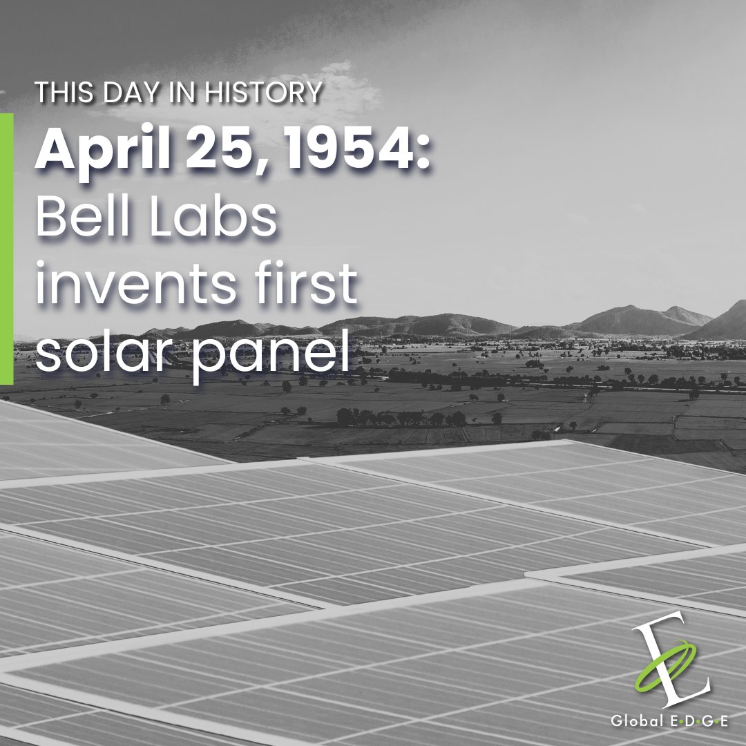 This day in history 📖✒️

#ThisDayInHistory #OilandGas #Solar #TheGlobalEdge #SolarPanel #Renewables #Invention