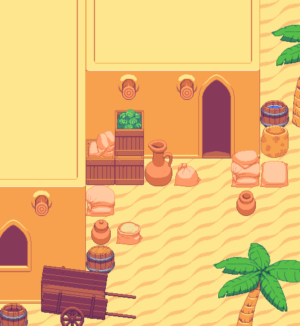 sevarihk's tweet photo. My Purple Valley tileset was severely lacking in typical deco clutter, so I started adding some barrels, sacks, crates and vases. 

I will make some more and add some variations before I add them to the downloadable tiles.

#indiedev #rpgmaker #pixelart https://t.co/S92skFQo4k