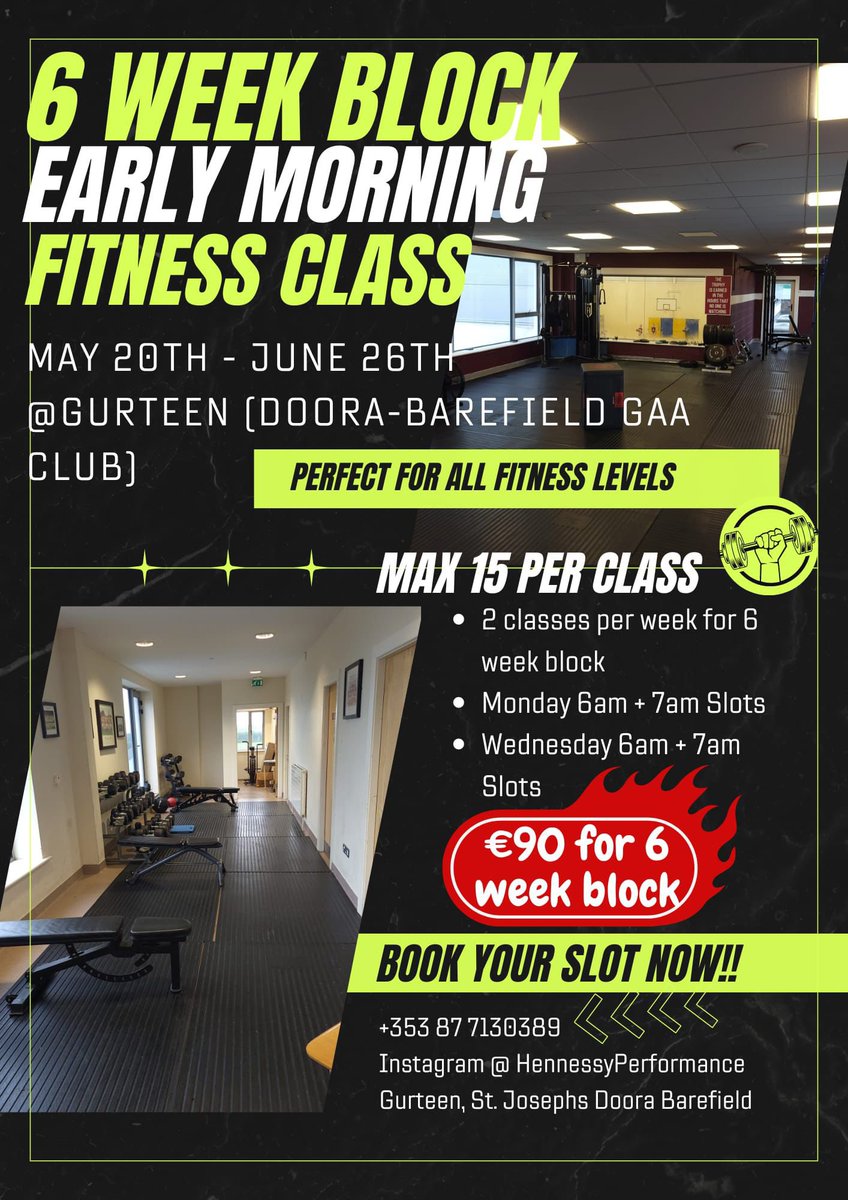 New early morning Fitness Class in Gurteen with @hennessyperformance suitable to all fitness levels. #gaahealthyclubs