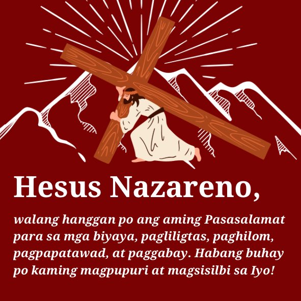 HESUS NAZARENO, walang hanggan po ang aming Pasasalamat para sa mga biyaya, pagliligtas, paghilom, pagpapatawad, at paggabay. Habang buhay po kaming magpupuri at magsisilbi sa Iyo! ❤️ #NPJN #WalangHanggangPasasalamat