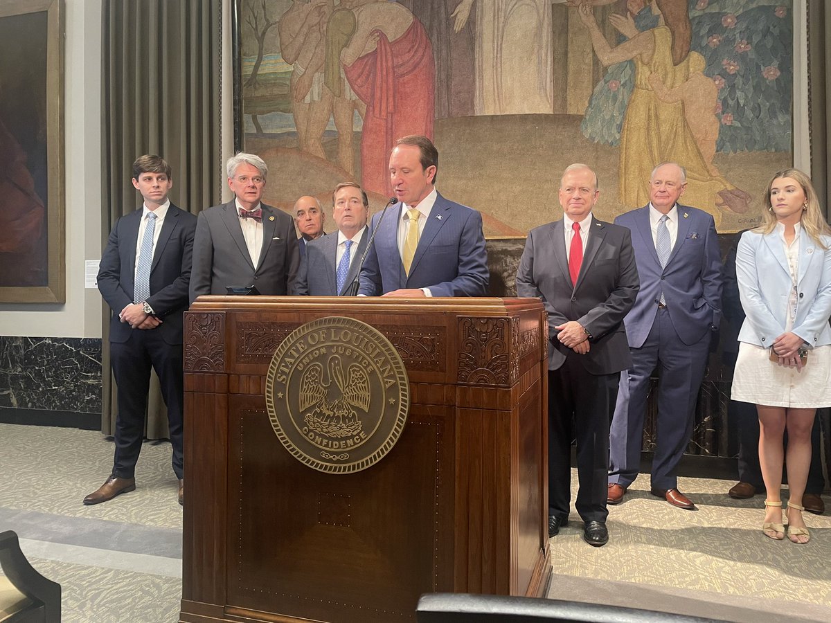 .@LAGovJeffLandry says it’s “nonsense” to say the constitutional convention is a power grab on his part, arguing he’s just trying to give the legislature more tools #lalege #lagov