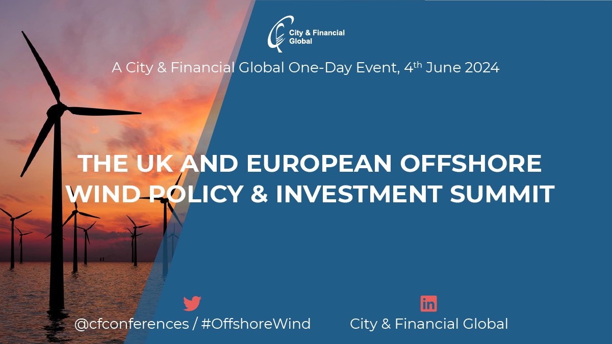 Unacceptable queues for grid connections are holding back much needed offshore wind projects in the UK & across Europe. This and more will be discussed at our UK & European Offshore Wind Policy and Investment Summit on 4th June. Learn more: cityandfinancialglobal.com/uk-and-europea… #OffshoreWind