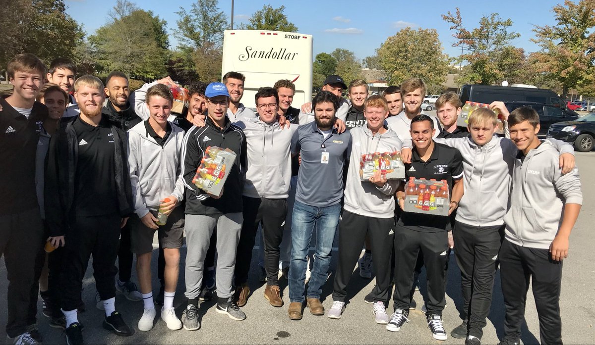 What a great pic to come across my feed today! This is our 2019 Final Four team…former Captain Jacob Haddad pulled us over on our way to Memphis for some snacks, drinks, and words of advice! #CentreSoccer