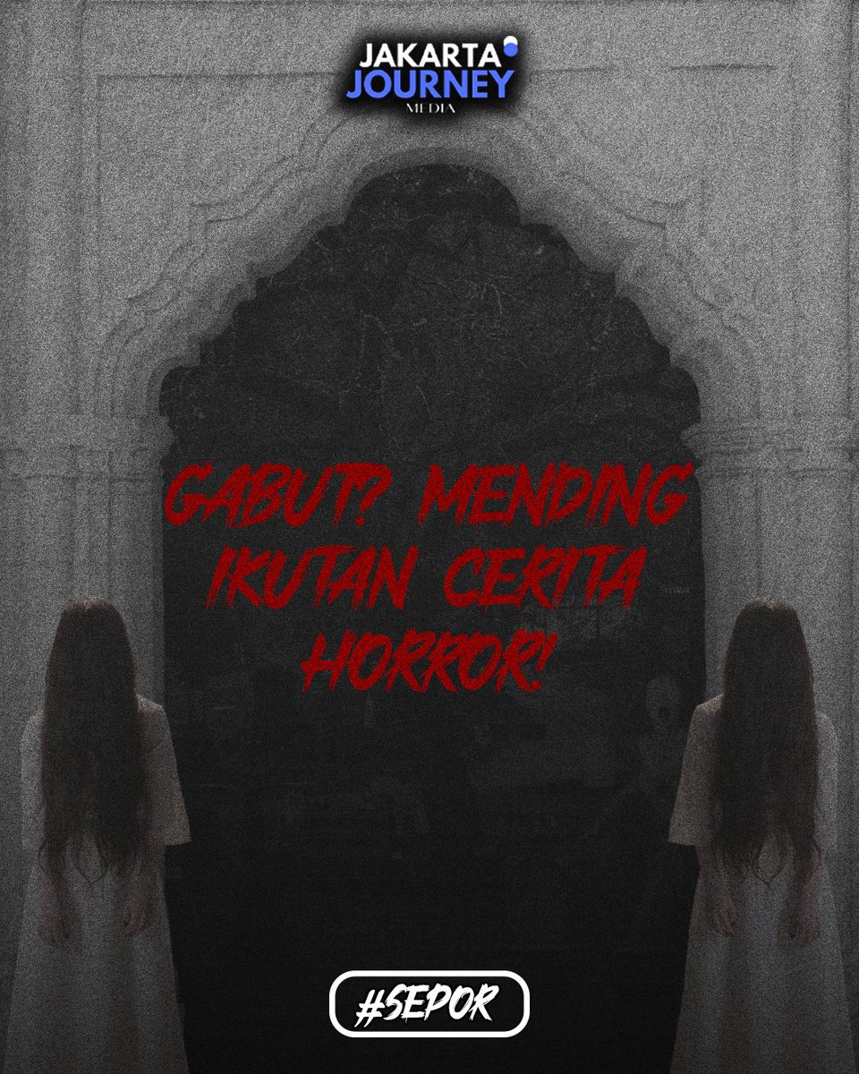 Delta_FM's tweet photo. KAMU PUNYA CERITA HORROR?
Langsung cerita aja ke twitter @jktjourneymedia, Cerita kamu akan di posting dengan segment bernama #sepor (seputar horror).
Yuk ceritakan pengalaman menyeramkan kamu semenarik mungkin. 👻👻
#jktjourney #jktjourneymedia #sepor https://t.co/R1xV6w3tdS