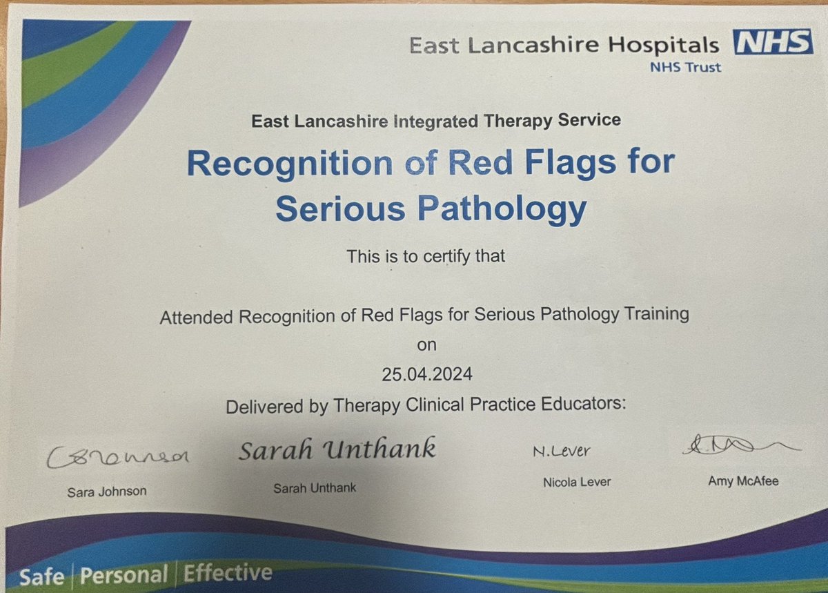 Brilliant in service training delivered today for red flags for our Acute Therapists delivered by the therapy clinical practice educators 
🚩🚩🚩
Thank you Amy, Sarah and Sara! 

@ELHT_DERI