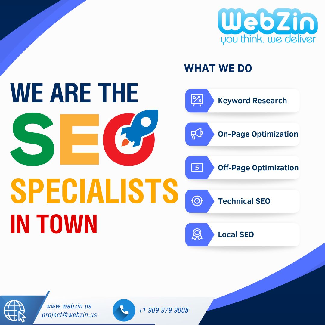 🚀 Need to turbocharge your online presence? Look no further! Our SEO specialists are here to supercharge your digital strategy and propel your brand to new heights. Get ready to dominate the search results and stand out from the crowd! #SEOSpecialist #DigitalMarketing #WebzinInc