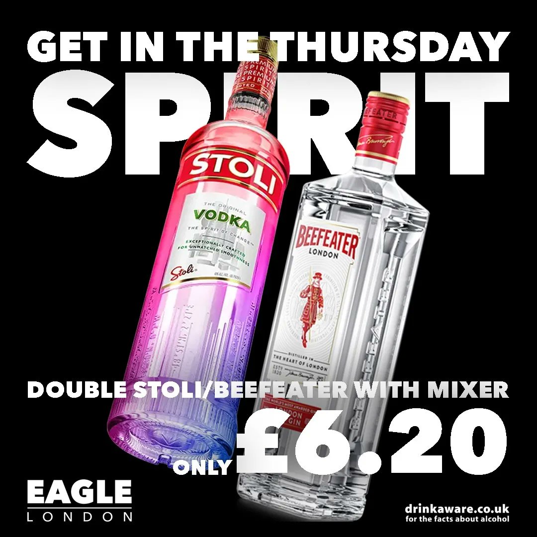 On Thursdays we've got our best Happy Hour 8-10pm! Open from 8pm til late. Bring your mates and come play a game of pool 😉 🎟️ FREE ENTRY eaglelondon.com - No tickets needed, just turn up