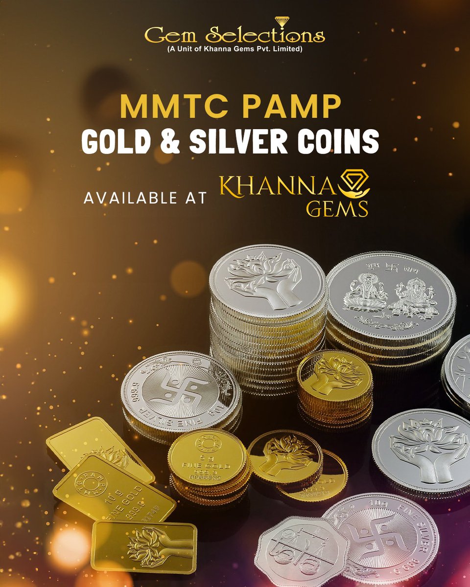 MMTC PAMP Gold & Silver coins are available at Khanna Gems.

#mmtcpamp #bullion #purestgold #unique #goldbars #goldbullion #bullionforlife #gold #buysilver #bullionexchanges #buygold #coinbazaar #silvercoin #allindiashipping #ibja #bullionlover #shipping #india #all #puresilver