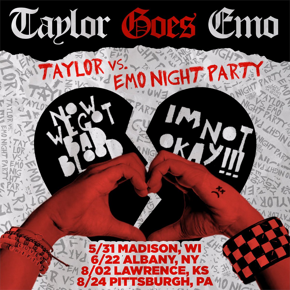 Just announced! 🔥🔥 4 new shows in honor of Taylor name checking emo/pop-punk legends THE STARTING LINE 💥🎤oN sAlE tHiS fRiDaY 🤍⚡️ #taylorswift #emo