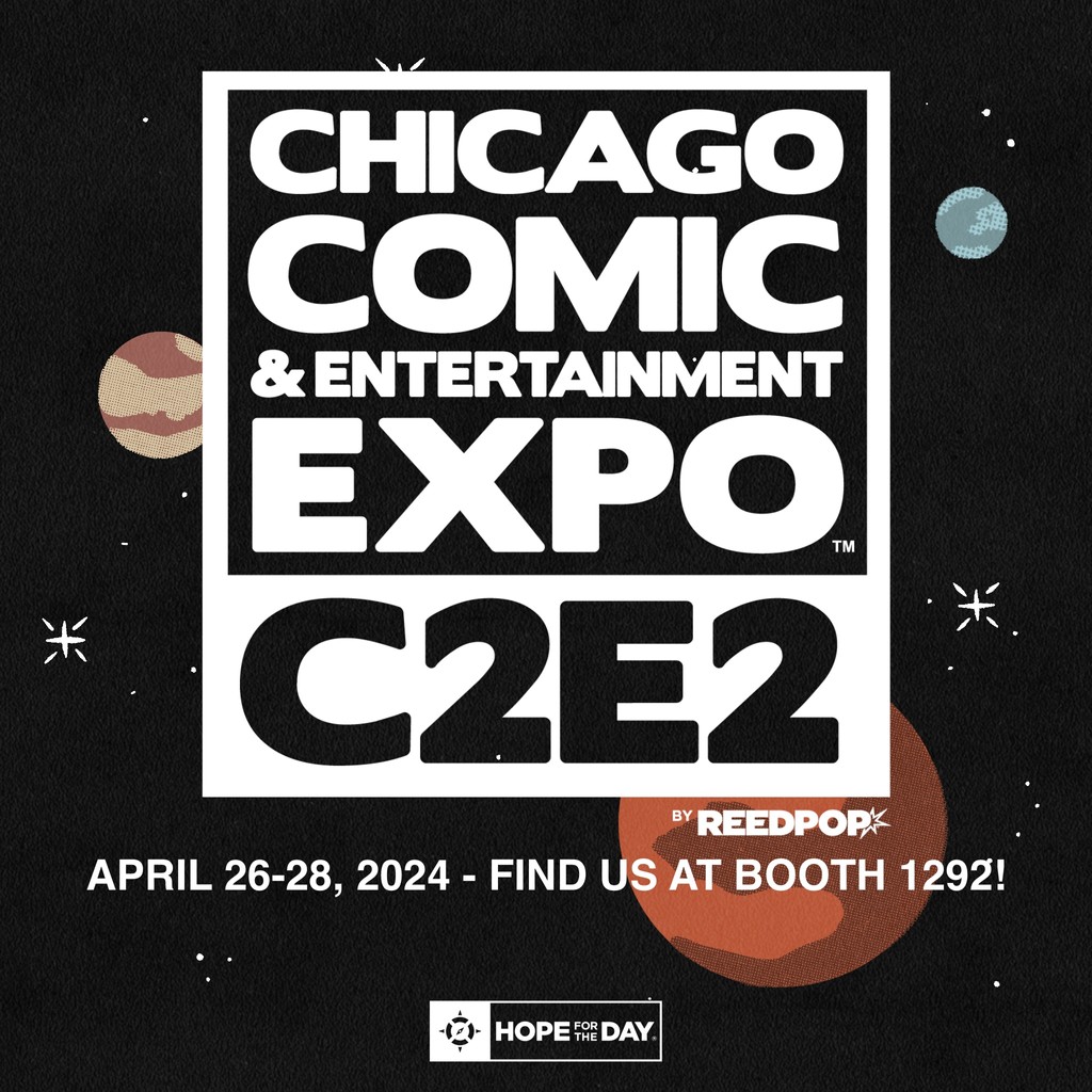 Hey, C2E2! 🌟 We're here and ready to dive into the world of comics, cosplay, and community! Swing by our booth to grab some merch and learn about HFTD. Can't wait to meet you all and spread some hope together!