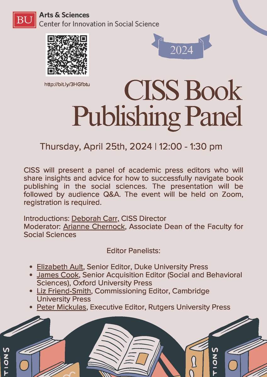 Interested in writing a book? Join @BU_CISS for a webinar today at noon ET with editors who will share their insights into successful book proposals & manuscripts! @BU_Tweets @ASAnews @APSAtweets @AHAhistorians