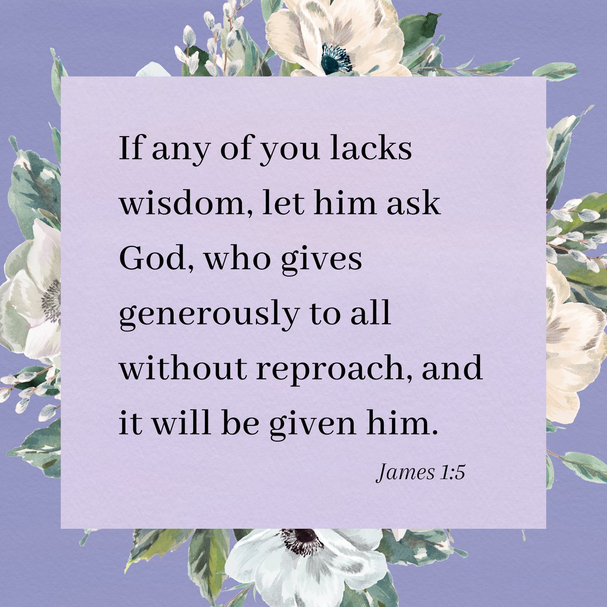 God gives wisdom generously to all who ask 🤍 #verseoftheday #thursday #bibleverse #wisdom #faith #biblestudy #Godisgood 🙌🏼