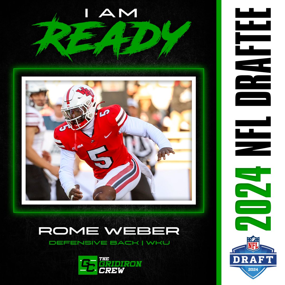 The 2024 NFL Draft starts today! The Gridiron Crew is ready. The 5’11 190lb former Western Kentucky Hilltopper Defensive Back is ready. Let’s find out what lucky team strikes gold with Rome. #thegridironcrew #nfldraft2024📈 #NFL thegridironcrew.com/player/Rome-We…