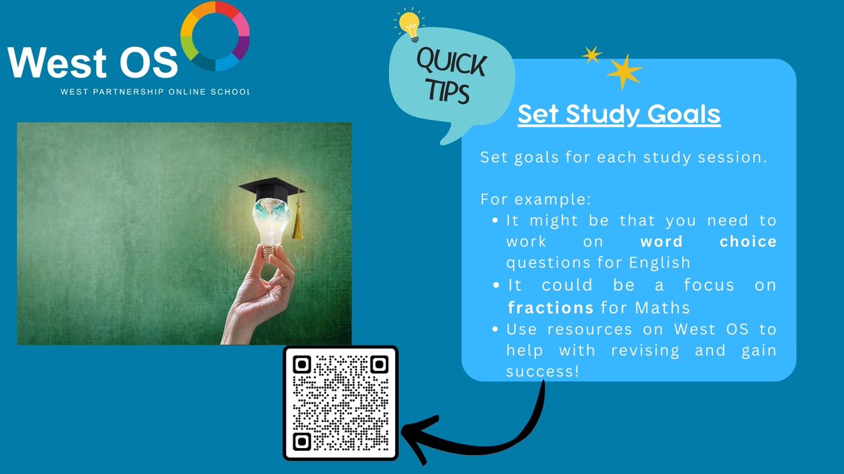 The first week of exams can be challenging...and a relief! Remember there is LOADS of support from school...AND West OS has a range of resources to help Senior Phase young people with revising. You can do this! One quick tip at a time!