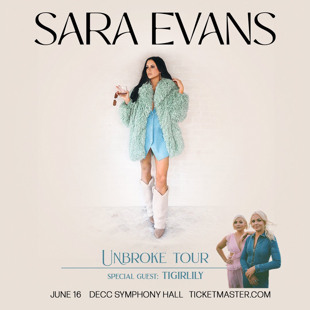 ‼️ANNOUNCING‼️ - SARA EVANS with special guest TIGIRLILY GOLD Presented by Twin Ports Entertainment Sunday, June 16, 2024 | DECC Symphony Hall PRESALE Tues, April 30 from 10:00am - 11:00pm Use code: LIVE ON SALE Wed, May 1 at 10:00am More info - decc.org/event/sara-eva…