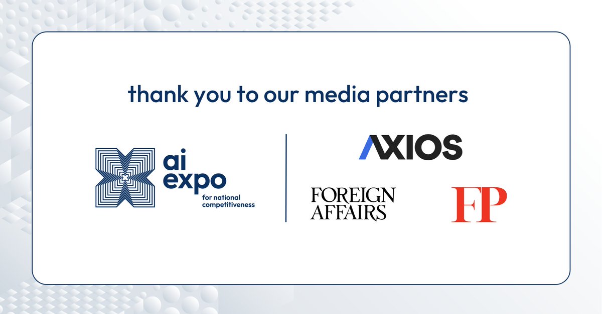 Embrace the future of tech innovation at the #SCSPAIExpo2024! A big thank you to our media partners @axios, @ForeignAffairs, and @ForeignPolicy! Read the full press release: scsp.ai/2024/04/axios-… Sign up to grab your free pass: expo.scsp.ai/attendees/