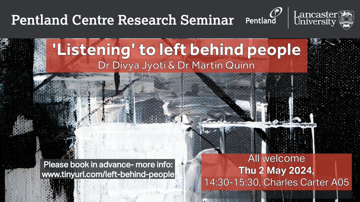 REMINDER: Join us on 2nd May to hear about @DivyaJyoti_ and @Martin_R_Quinn 's work on garment workers in Leicester in the UK - ‘Listening to left behind people'. All welcome! Booking required more info at: tinyurl.com/left-behind-pe…