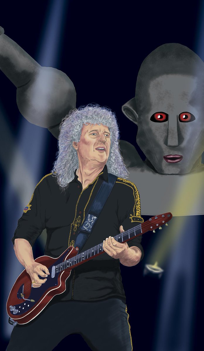 New Bri-art ! Hope you like it :) @DrBrianMay @brianmaycom @QueenWillRock @OIQFC #redspecial #brianmay #queen