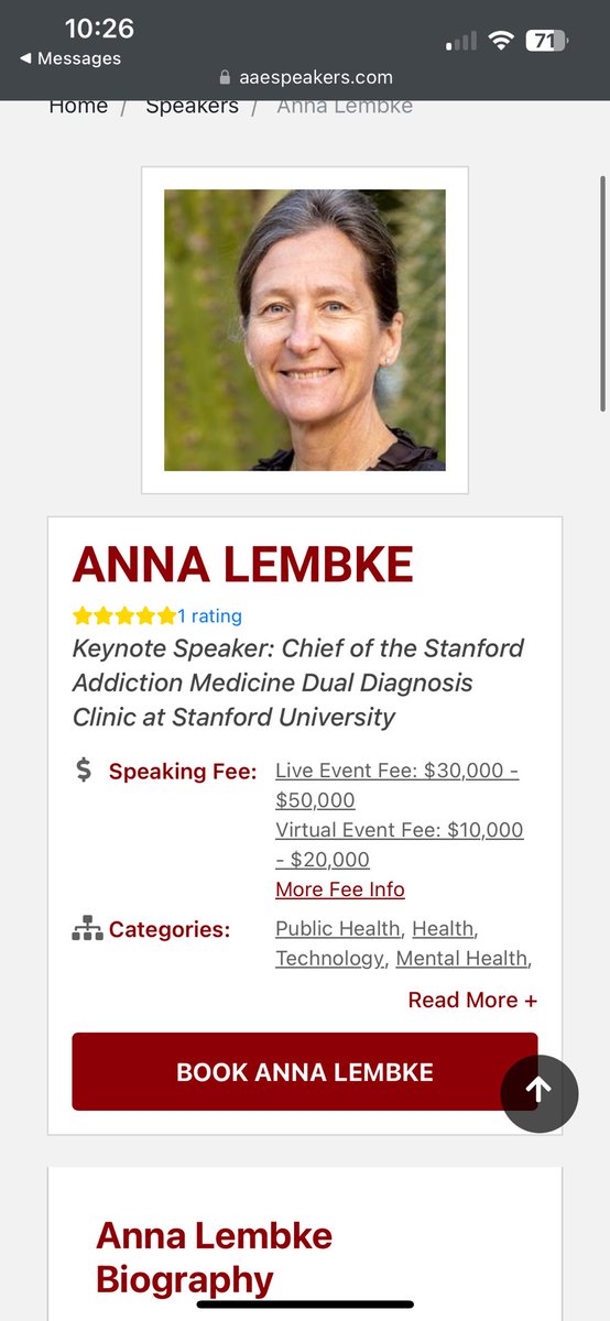 Lembke has easily made millions of dollars as a speaker, and as an expert witness and opioid litigation lying to the public. She hates sick people. Period. Shame on her and shame on her employer for supporting her.
