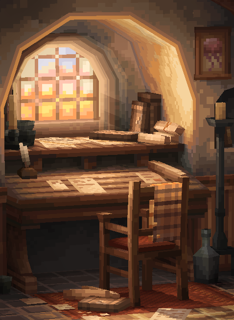 Study room of a Hobbit hole 📔🧡

Commission for @limpjellyfish !