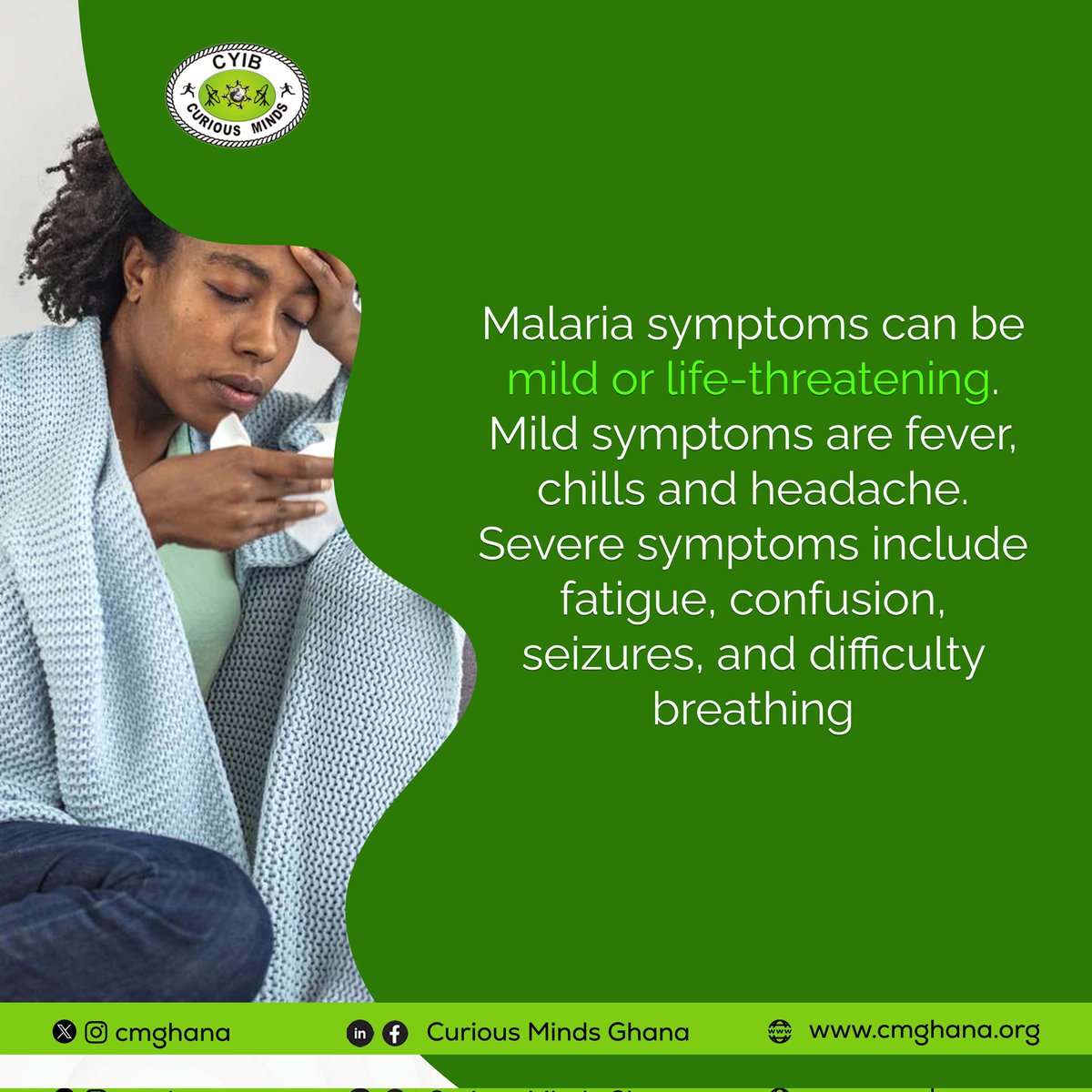 JessicaAdd79589's tweet photo. Malaria doesn’t discriminate, its symptoms vary but are life-threatening. Stay vigilant, and make informed decisions about your health today!
#WorldMalariaDay #EndMalariaNow
#SDG3 #CMGhana https://t.co/renchGN3IQ
