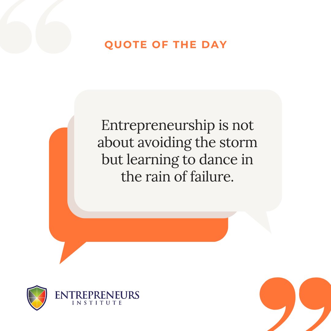 Let's not fear failure, but instead, let's learn to waltz through it, turning setbacks into stepping stones towards success. 💃🕺

#ThursdayThoughts #Entrepreneurship #Resilience #EntrepreneurialJourney #EntrepreneurMindset #GrowthMindset #BusinessWisdom