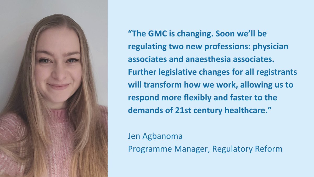 Regulation of PAs and AAs will be a first step towards further changes to our regulation of doctors in the future. 🗞️ In this blogpost, Jen Agbanoma, our Programme Manager for Regulatory Reform, explains how these wider reforms will bring a range of benefits for patients and…