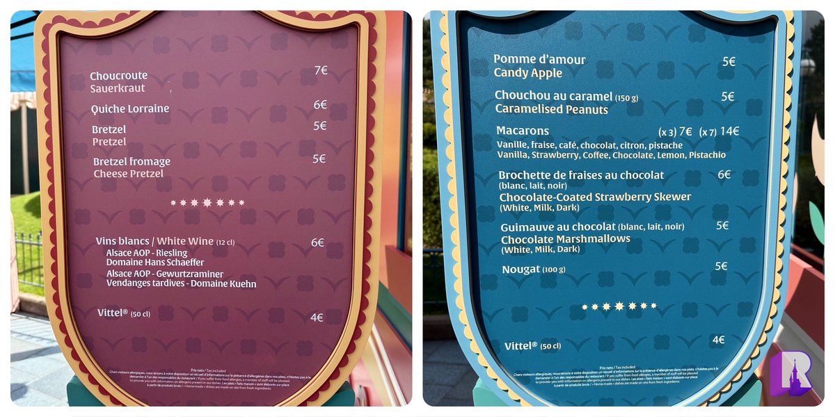 🍽️ Menus for the new Fantasyland food chalets, until October 27: