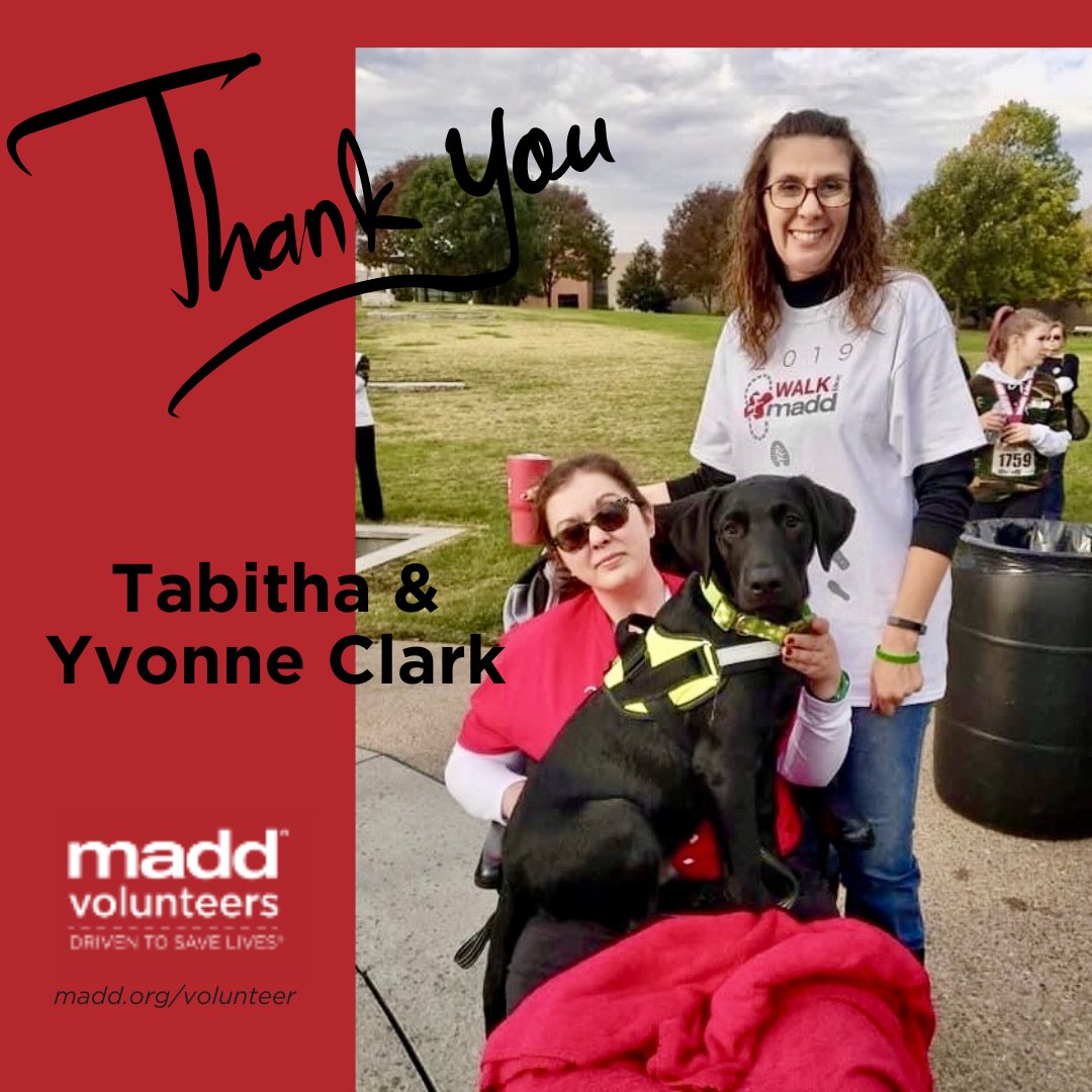Thank you Tabitha and Yvonne Clark for your tireless support and lasting impact as MADD volunteers.❤️