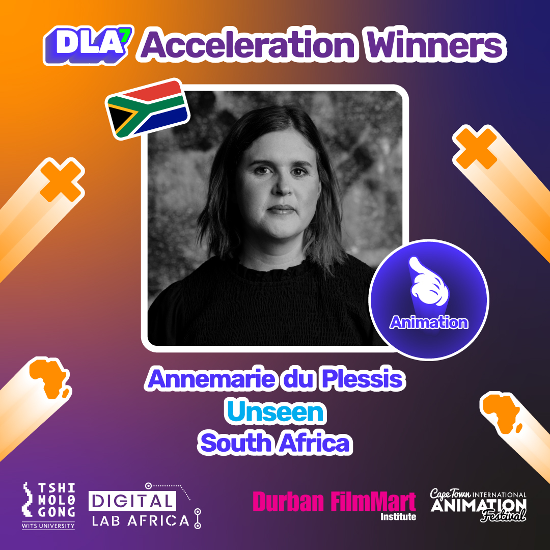 DigiLabAfrica's tweet photo. We're thrilled to announce the DLA Acceleration winners in Animation. A big shoutout to our jury for their essential contributions. Congratulations to Annemarie du Plessis and the entire team.
#untilunlocked #fakugesi2024 #Animation https://t.co/7JGRmENy2t