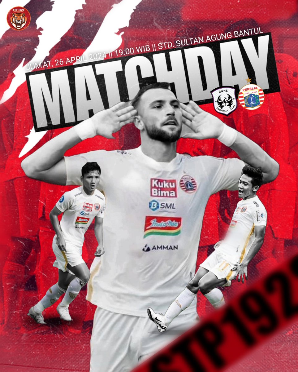 STP_1928's tweet photo. MATCHDAY 34

1 laga menuju pertandingan terakhir Tim Macan Kemayoran

RANS NUSANTARA FC vs PERSIJA JAKARTA
Jum'at, 26 April 2024 || 19:00 WIB
Live Indosiar &amp; https://t.co/cNNfVVo5Gp
Std. Sultan Agung Bantul
.
..
sapu bersih pertamdingan terakhiirr🔥🔥
.
#Persija #coyt #stp1928 https://t.co/ePCjSBCe6b