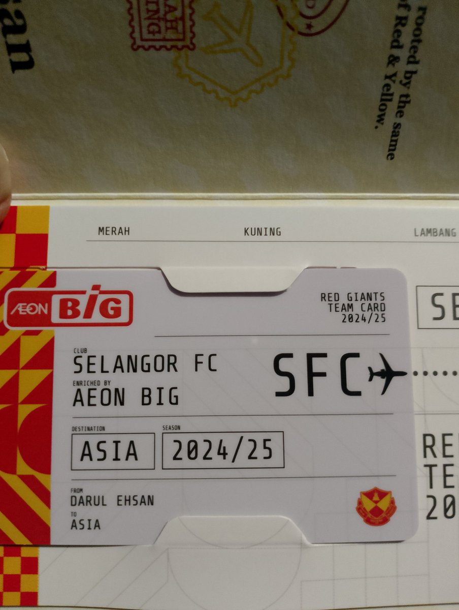 Done! Renew 'Red giant team card' (RGTC) from past to now. :2023 to 2024. Thanks @selangorfc 

*Next jersi home 2024/2025

#selangorfc #MKLK #KitaSelangor  🔴🟡