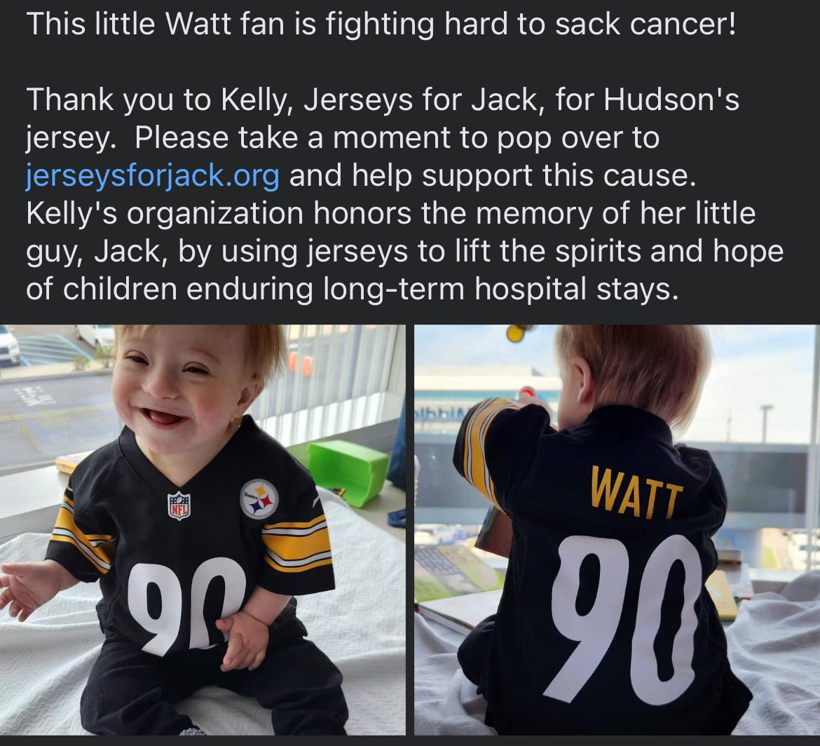 AJCronrath's tweet photo. @_TJWatt @steelers this little guy is fighting hard to beat his cancer. He always smiles when he sees you on tv. Any words of encouragement I can send his way to lift his spirits and keep him fighting? https://t.co/z05wkaPxx6
