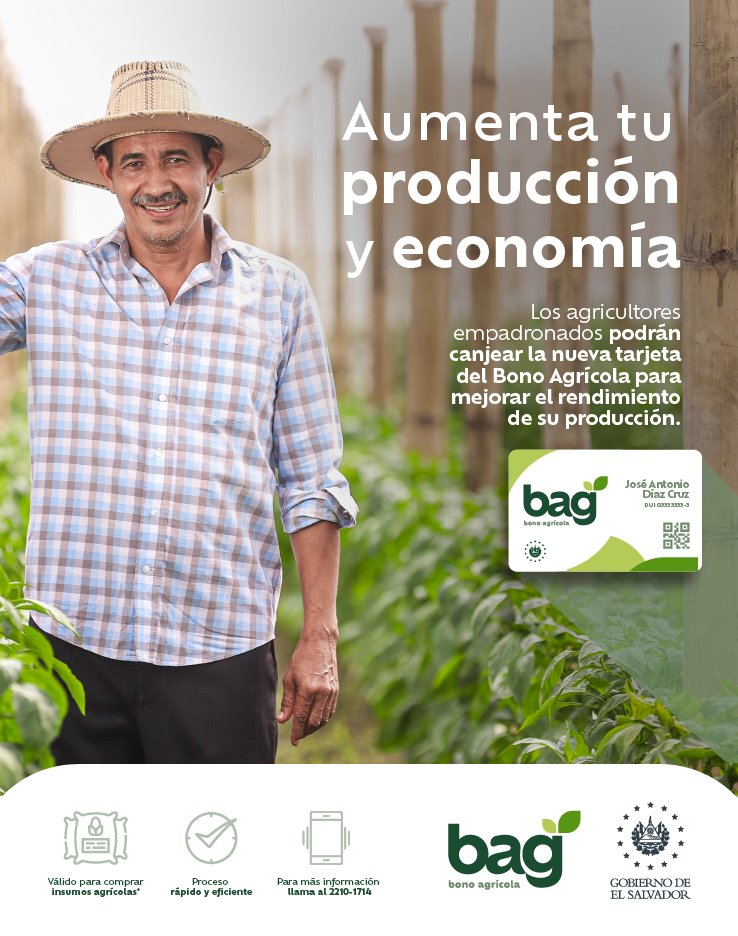 Con la tarjeta del Bono Agrícola inviertes mejor en la compra de tus insumos agrícolas, pues tú sabes lo que necesitas para mejorar tu producción. Ante cualquier duda puedes comunicarte al: 2210-1714. Recuerda, el sitio web para consultar si eres beneficiario estará habilitado a…