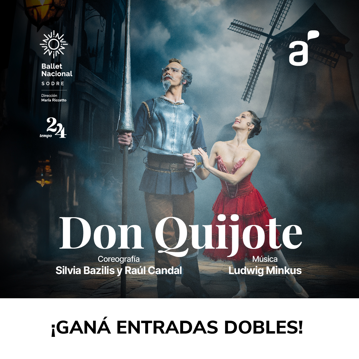 ¡Con Antel tenés más beneficios! 🎬🙌 Participá del sorteo de entradas dobles para las funciones del 30/4 y 7/5 de DON QUIJOTE. Ingresá en la app MiAntel o en antel.com.uy/miantel y registrate con tu contrato móvil.