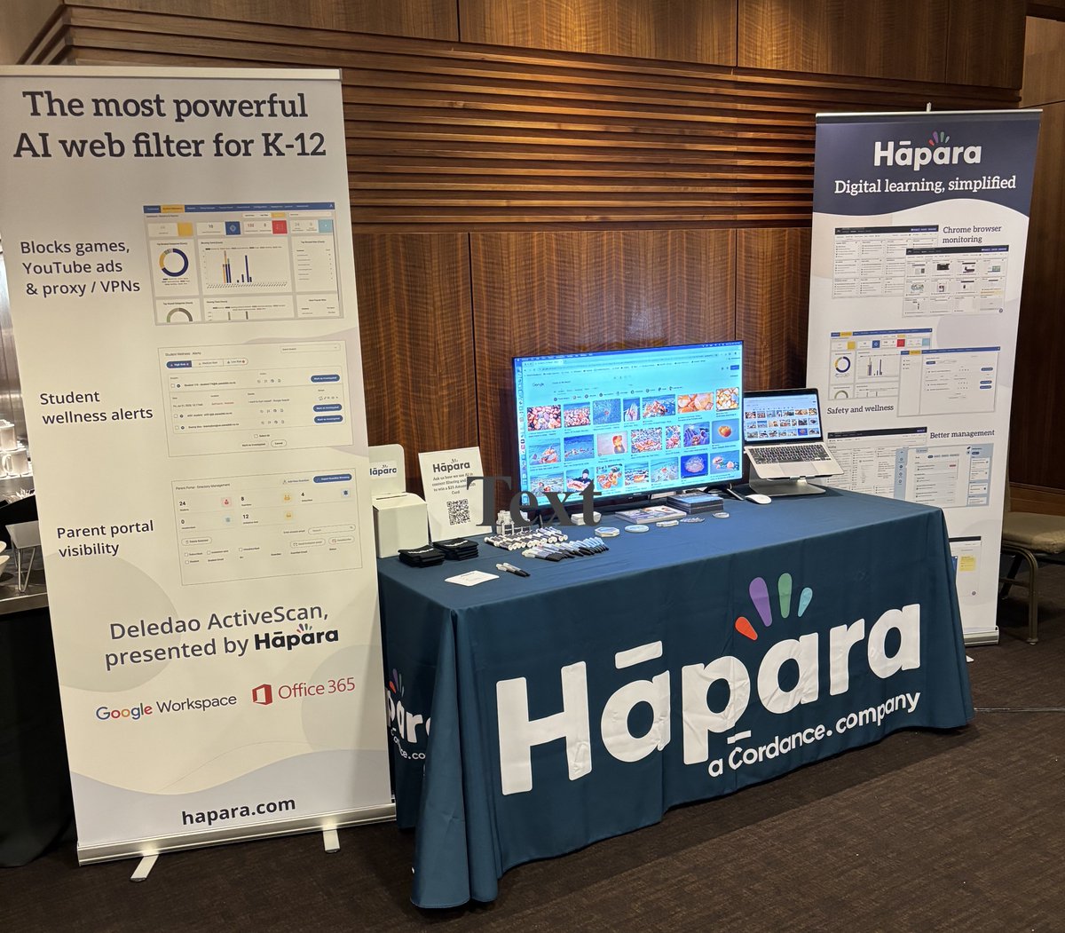 Hello, #dlsymp24, connect with Warren of Hāpara today in the Exhibitor Hall! Come by and explore:

✨ A screen monitoring tool with digital citizenship features

✨ A powerful AI web filter that blurs inappropriate content in real time

✨ Instant student wellness alerts