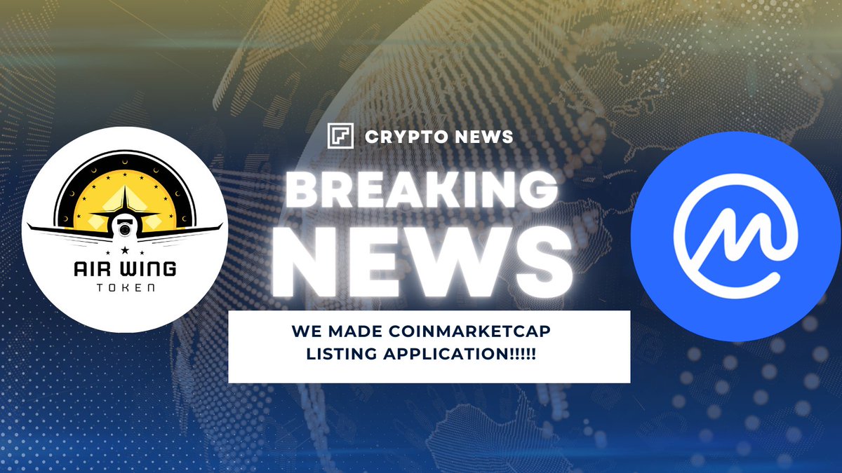 Dear AirwingToken enthusiasts,
We made listing application on <a href="/CoinMarketCap/">CoinMarketCap</a>. In order to celebrate this great event we will make airdrop to 10 people. Leave your $AWT address to under this thread.

Stay high with us.
🔥🔥🚀🚀🚀✈️✈️

Earn on #AirwingToken. 

#Bitcoin #investment