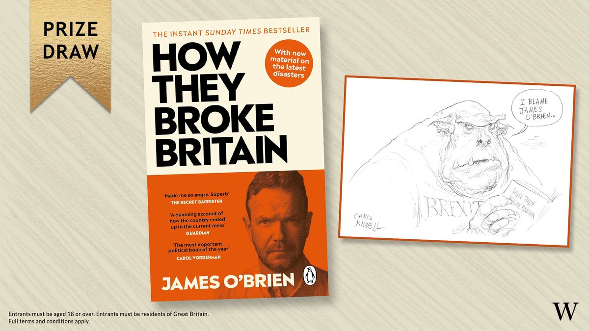 The paperback of @mrjamesob's How They Broke Britain will contain new material on the latest disasters, YAY! Preorder before 1 May and you could win a signed copy and a framed original pencil illustration drawn and signed by @chrisriddell50: bit.ly/4aFQZnR