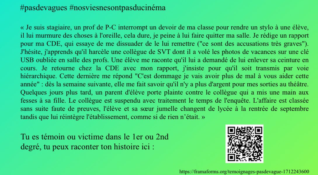 #pasdevagues #nosviesnesontpasducinema #VSS #EducationNationale #ecole #college #lycee