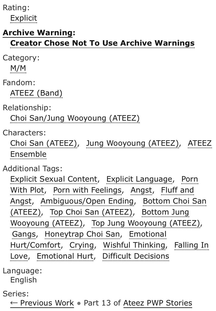 🍯~wsn

🍯~10k

🍯~pwp 

archiveofourown.org/works/55402669