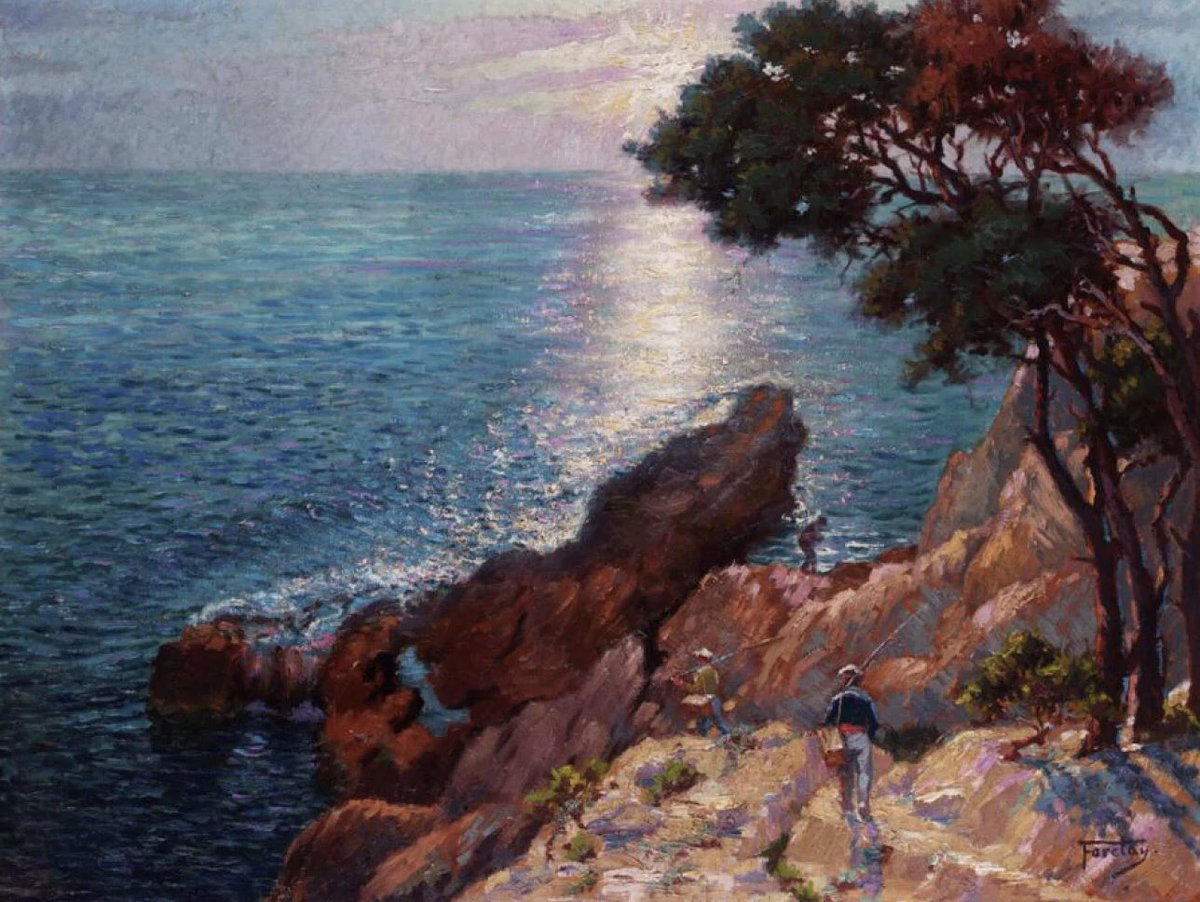 Her ressamın fırçasından farklı bir Güneş batar… Yeniden güzel bir güne doğru gidelim. 

Alfred Jean Foretay (1861-1944)

‘Gün Batımında Kayalık Bir Çıkıntıda Balık Tutmak’