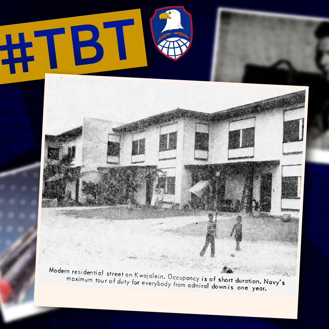 The press visits Kwajalein Island in April 1954, 10 years after the World War II battle for the Marshall Islands called Operation Flintock, finding a bustling Naval Air Station - a “Bus Stop” in the Pacific, a humming logistics point, a major link in the U.S. supply network. #TBT