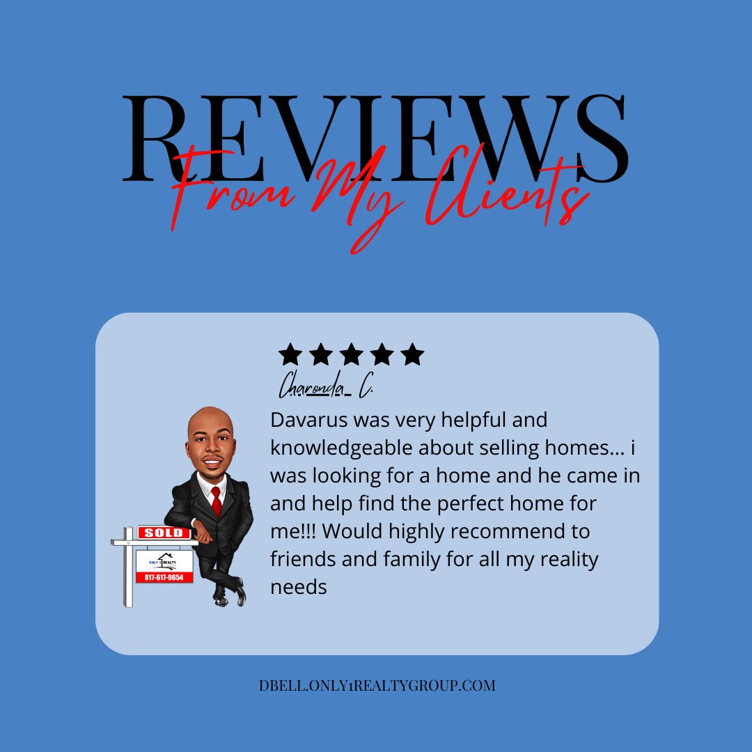 🏡 A heartfelt thank you to our fantastic client for taking the time to share such wonderful feedback! Your support fuels my  passion for real estate. 🙏🏾
_______________________________
#DallasRealEstate #ClientLove #Grateful #ReviewGoals #DreamHome #HappyClients #FiveStarService