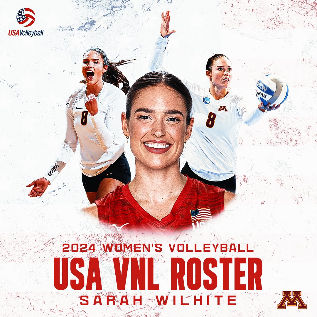 〽️ ➡️ 🇺🇸 Congrats to #Gophers great Sarah Wilhite on making the U.S. Women’s National Team long-list roster for the Volleyball Nations League!