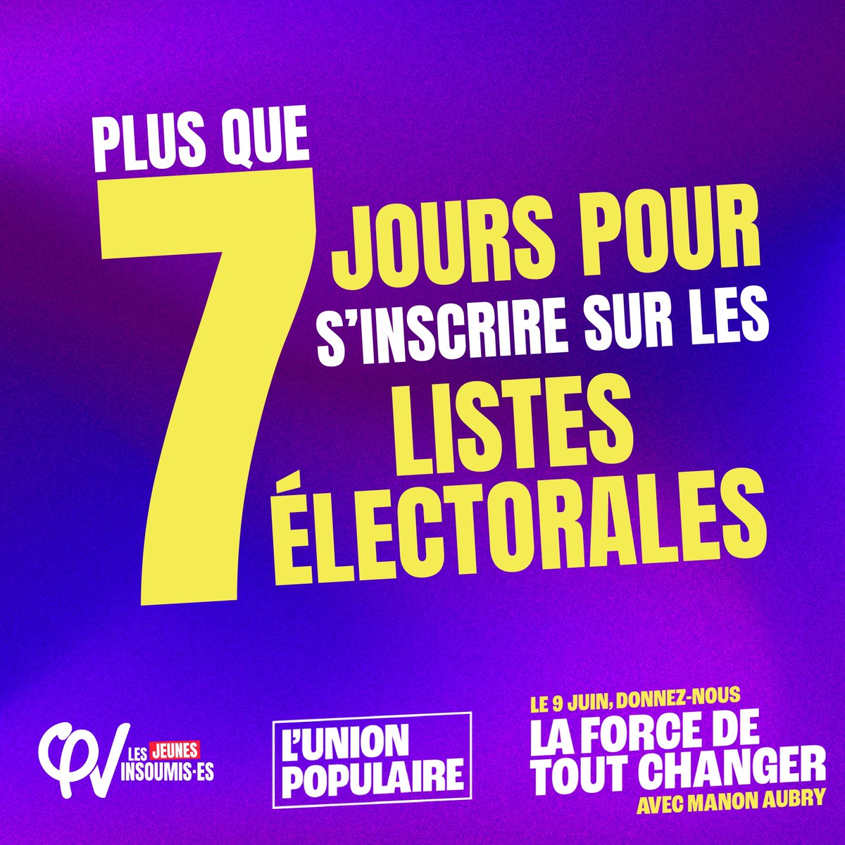 🔴 Plus que 7 jours pour s'inscrire sur les listes électorales en ligne ! ➡️ Pour vérifier rapidement ton inscription : service-public.fr/particuliers/v… ➡️ Pour t'inscrire sur les listes électorales : service-public.fr/particuliers/v…